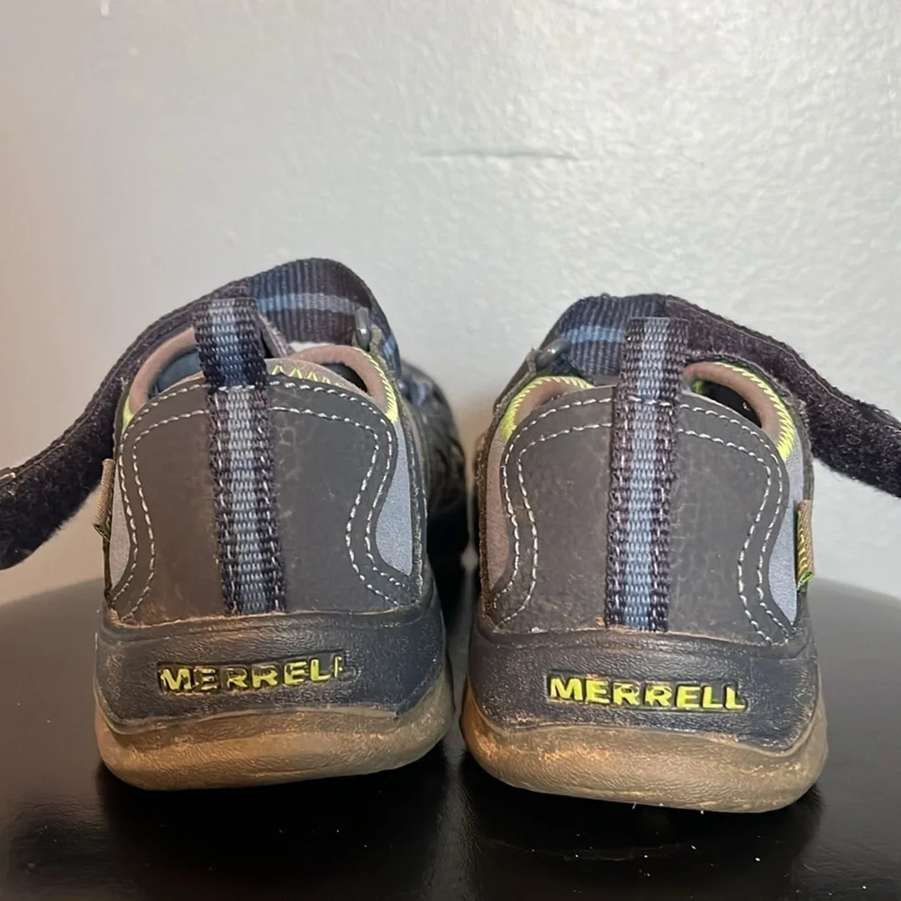 Merrell Hydro Hiker Sandals Boys 2W, leather, gray/blue